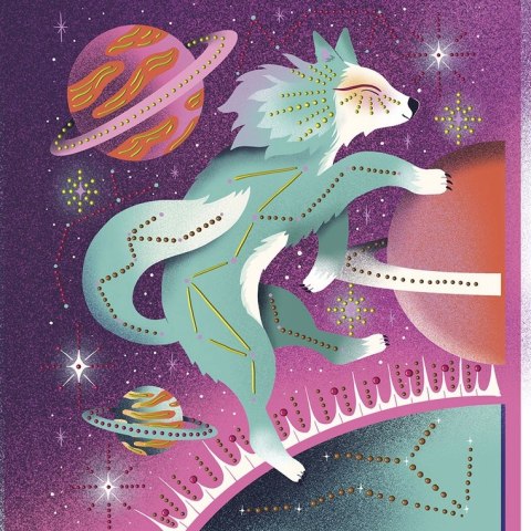 Janod Zestaw kreatywny Malowanie kropkami Puentylizm Kosmiczne zwierzęta