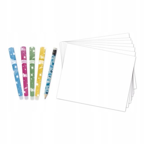 Janod Zestaw kreatywny Rysowanie krok po kroku z brokatowymi markerami 6+