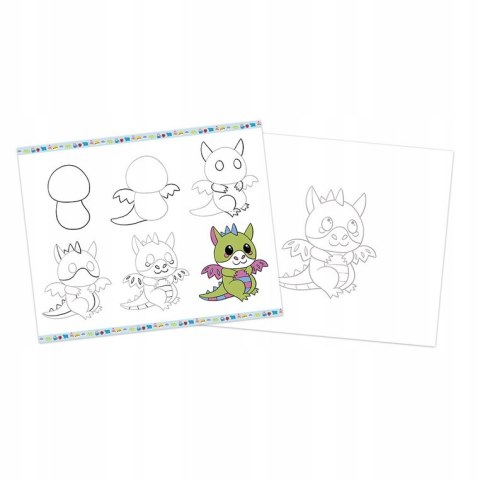 Janod Zestaw kreatywny Rysowanie krok po kroku z brokatowymi markerami 6+