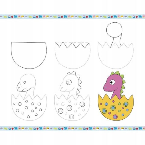 Janod Zestaw kreatywny Rysowanie krok po kroku z brokatowymi markerami 6+