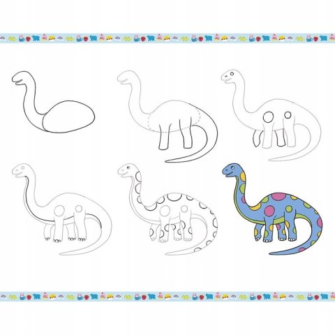 Janod Zestaw kreatywny Rysowanie krok po kroku z brokatowymi markerami 6+