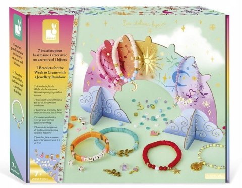 Janod Zestaw kreatywny do tworzenia biżuterii ze stojakiem Bransoletki 7+
