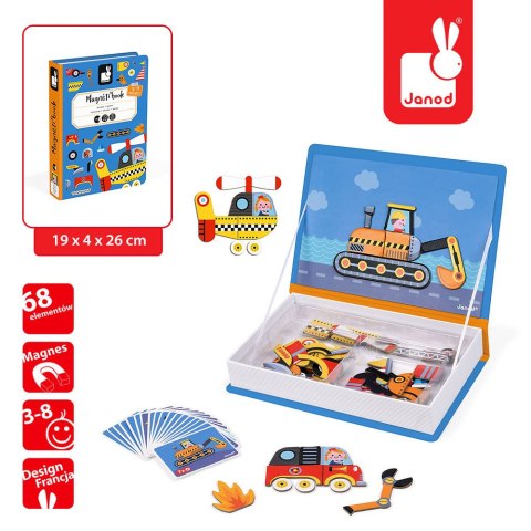 Magnetyczna Układanka Pojazdy Janod Auta Samochody