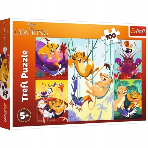 Puzzle 100 elementów Dzielny Król Lew 16478 Lion King Trefl