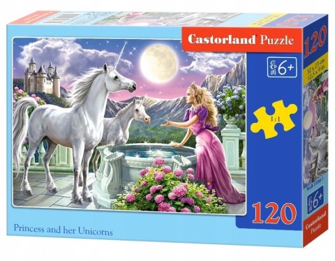 Puzzle 120 elementów Jednorożec i Księżniczka Castorland 6+