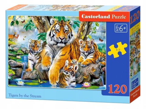 Puzzle 120 elementów Tygrysy nad strumieniem Castorland 6+