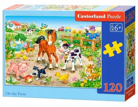 Puzzle 120 elementów Zwierzątka na Farmie Castorland 6+ Wieś