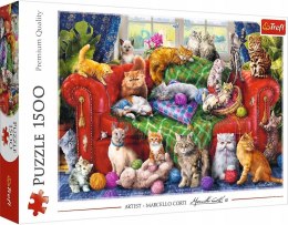 Puzzle 1500 elementów Kociaki na sofie 26198 Trefl