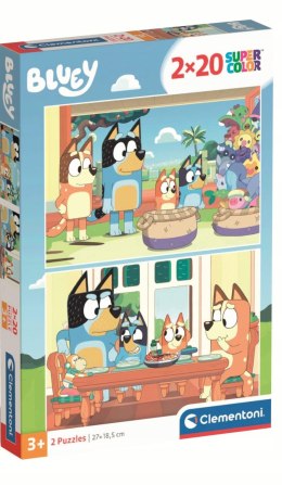 Puzzle 2x20 elementów Bluey 24807 Super Kolor Clementoni 3+