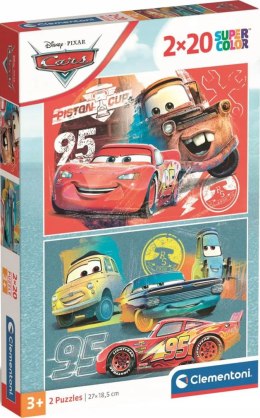 Puzzle 2x20 elementów Cars Auta 24808 Super Kolor Clementoni 3+