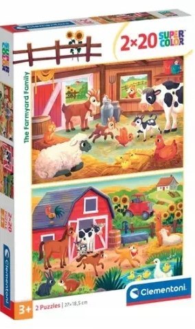 Puzzle 2x20 elementów Życie na Wsi 24818 Farma Super Kolor Clementoni 3+