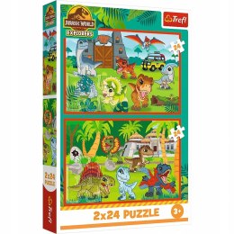 Puzzle 2x24 elementów Małe dinozaury Jurassic World 34437 Trefl 3+