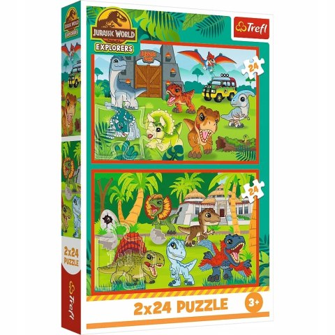 Puzzle 2x24 elementów Małe dinozaury Jurassic World 34437 Trefl 3+