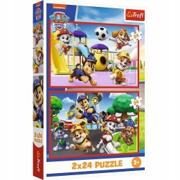 Puzzle 2x24 elementów Psi Patrol Psi dzień zabaw 34434 Trefl 3+