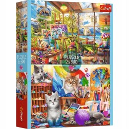 Puzzle 2x500 elementów Sztuka malowania 37530 Trefl 2w1