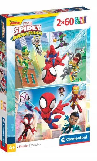 Puzzle 2x60 elementów Spidey i przyjaciele 21625 Clementoni