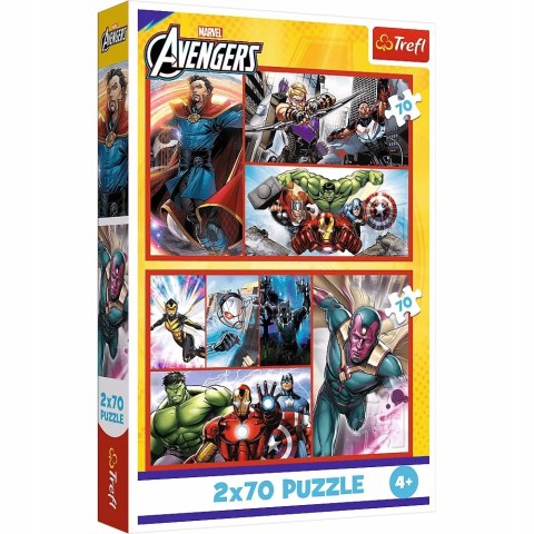 Puzzle 2x70 elementów 34439 Zostań bohaterem Marvel Avengers Trefl 4+ 2w1
