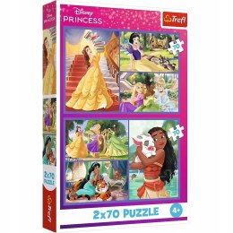 Puzzle 2x70 elementów 34440 Bajkowe dni Disney Princess Trefl Księżniczki