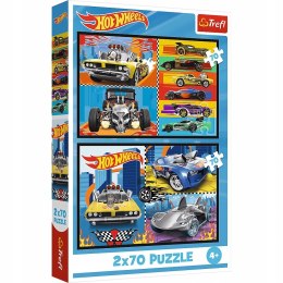 Puzzle 2x70 elementów 34442 Hot Wheels Trefl 4+ 2w1