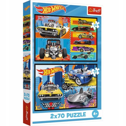 Puzzle 2x70 elementów 34442 Hot Wheels Trefl 4+ 2w1