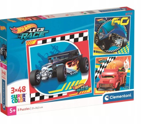 Puzzle 3x48 elementów Hot Wheels 25313 Clementoni 3w1
