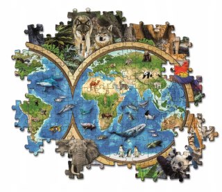Puzzle 300 elementów Mapa Świata Zwierzęta 21723 Clementoni
