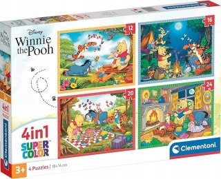 Puzzle 4w1 Kubuś Puchatek i Przyjaciele 21514 Clementoni Super Kolor 3+