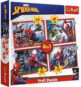 Puzzle 4w1 Spiderman Trefl 34384 Bohaterski Spider