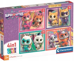 Puzzle 4w1 Super Kitties Super Kotki 21531 Clementoni 3+