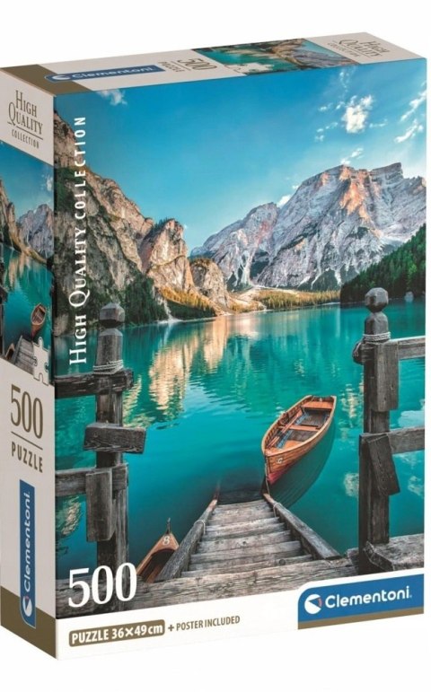 Puzzle 500 elementów Compact Jezioro Braies Lake 35538 Clementoni