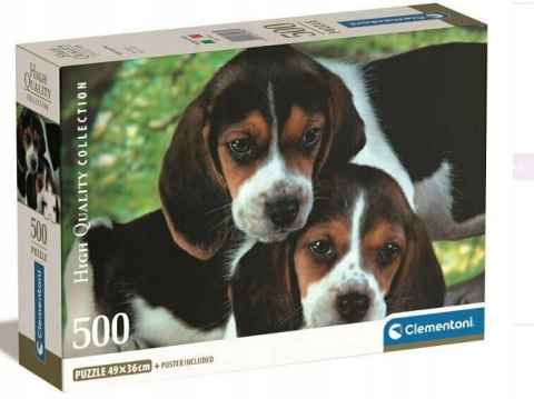 Puzzle 500 elementów Compact Pieski Beagle 35536 Clementoni