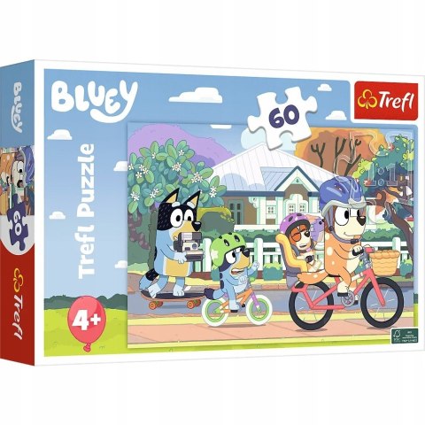 Puzzle 60 elementów Wesoły Bluey Blue 17384 Trefl