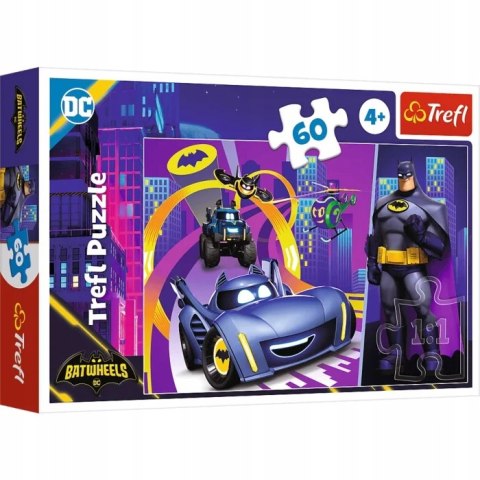 Puzzle Batwheels 60 elementów Batman i jego pojazdy 17400 Trefl