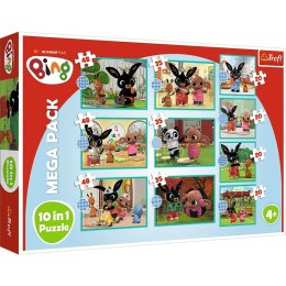 Puzzle Bing i Przyjaciele 10w1 Mega Pack Trefl 90393 Co robi Bing?