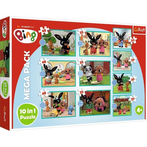 Puzzle Bing i Przyjaciele 10w1 Mega Pack Trefl 90393 Co robi Bing?