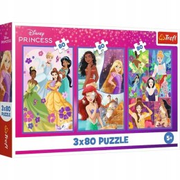 Puzzle Disney 3 x 80 elementów Księżniczki przyjaciółki 34884 Trefl