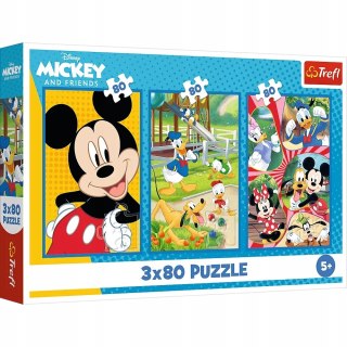 Puzzle Disney Mickey 3 x 80 elementów Ekipa Myszki Miki 34887 Trefl