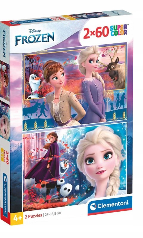 Puzzle Frozen Kraina Lodu 21609 Super Kolor 2x60 elementów Clementoni 4+