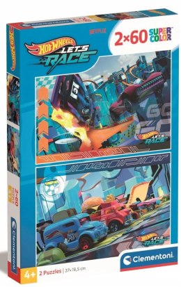 Puzzle Hotwheels 24816 Super Kolor 2x60 elementów Clementoni 4+