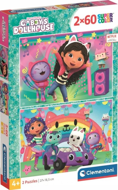 Puzzle Koci Domek Gabi 24819 Super Kolor 2x60 elementów Clementoni 4+