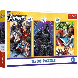 Puzzle Marvel Avengers 3 x 80 elementów Dni pełne akcji 34883 Trefl 5+