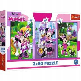 Puzzle Myszka Minnie i przyjaciele 3 x 80 elementów 34889 Trefl 3w1 5+