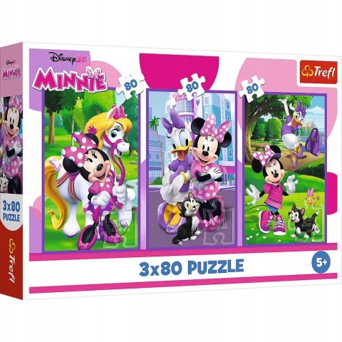 Puzzle Myszka Minnie i przyjaciele 3 x 80 elementów 34889 Trefl 3w1 5+