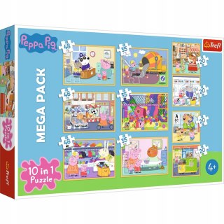 Puzzle Świnka Peppa 10w1 Mega Pack Trefl 90383