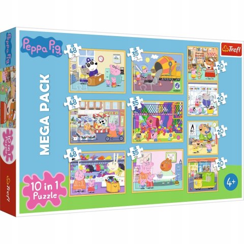 Puzzle Świnka Peppa 10w1 Mega Pack Trefl 90383