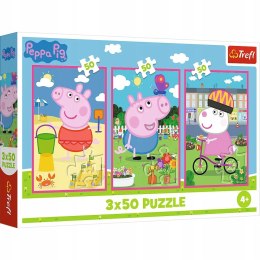 Puzzle Świnka Peppa 3 x 50 elementów 34877 Siła przyjaźni Trefl 3w1 4+