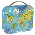 Puzzle w walizce Mapa świata 100 el 6+ Janod