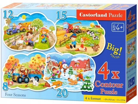 Castorland Cztery Pory Roku Puzzle 4w1 Maxi 8+12+15+20 elementów 4+