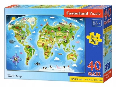Castorland Mapa Świata Puzzle Maxi 40 elementów 4+