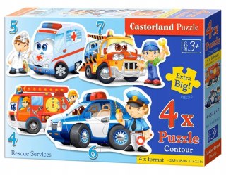 Castorland Pojazdy Ratunkowe Puzzle 4w1 Maxi 4, 5, 6, 7 elementów